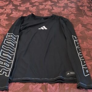 Adidas Black Long Sleeve with White Graphics For The Beach Or Casual Wear